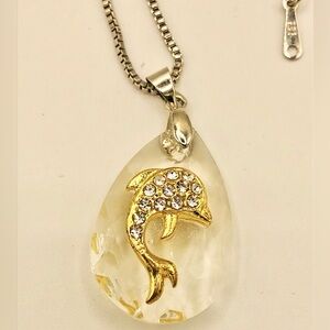 Gold and Silver Dolphin Necklace